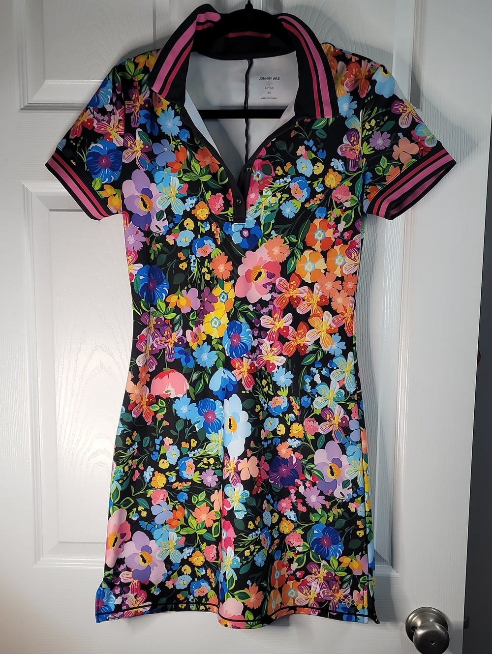 Johnny Was Wild Bloom Bee Active Polo Tennis Dress